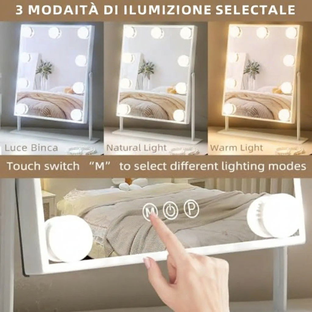 Specchio da trucco con luci 9