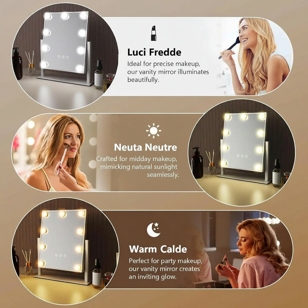 Specchio da trucco con luci 9